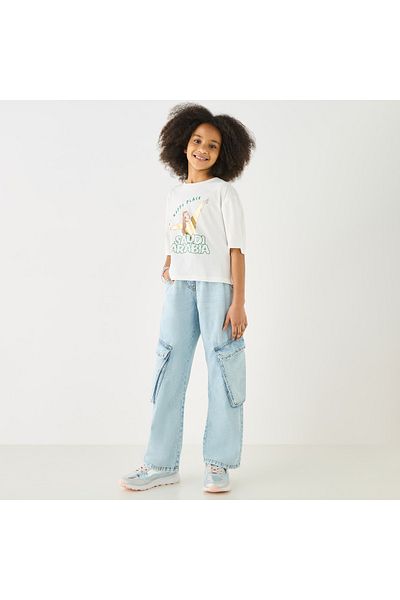 Juniors KSA National Day Print T-shirt with Short Sleeves