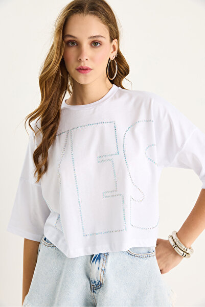 Bianco Lucci Μπλούζα Basic Σαλονάκι με Σχέδιο από Πέτρα 60602061