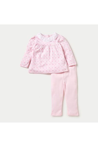 Juniors Bow Print Top and Pyjama Set