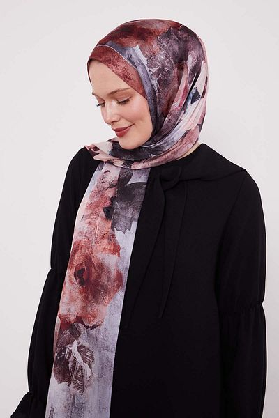 Levidor Abstract Flower Pattern Indian Silk Shawl