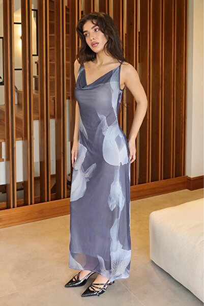 Seeh Γυναικείο φόρεμα με καπνιστό σχέδιο SH258