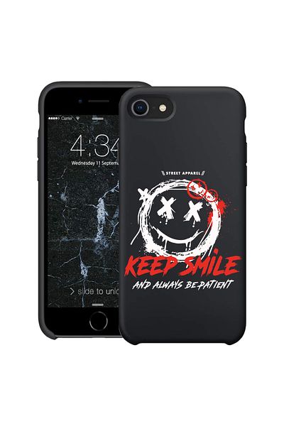 bestcase ® Husă subțire din silicon pentru Apple iPhone SE 3 / SE 2 / 7 / 8, Keep Smile, 1396527 B 1870
