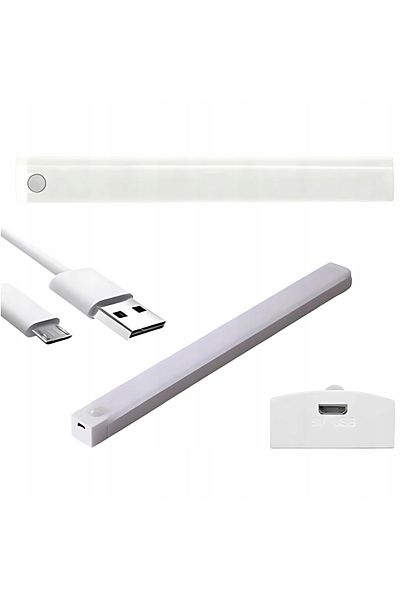 Inna marka Samoprzylepna Lampka LED Czujnik Ruchu 20 cm Nocna USB Do Szafy Pod Meble