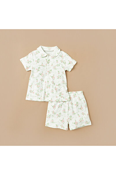 giggles All-Over Floral Print Shirt and Shorts Set