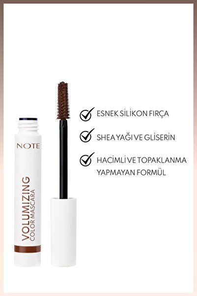 NOTE Volumizing Color Hacim ve Uzatma Etkili Renkli Tubing Maskara - Kahverengi