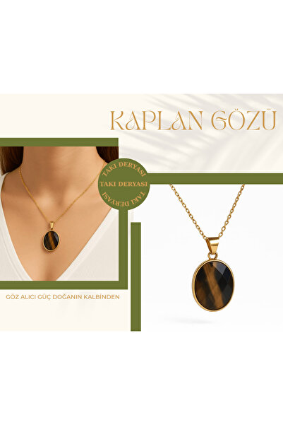 CEZY قلادة عين النمر للجنسين من الحجر الطبيعي مع سلسلة من حجر الطاقة غير القا...