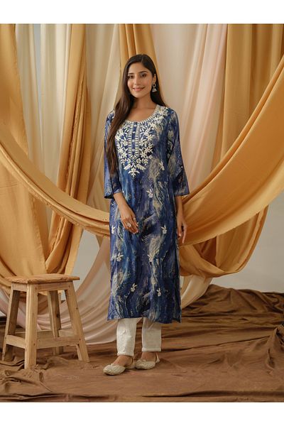 DW By Styli Printed Round Neck Straight Kurta