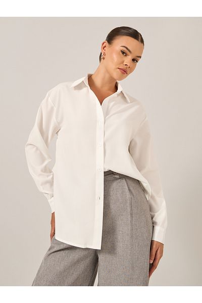 Take Two By Styli Solid Long Sleeve Spread Collar Shirt