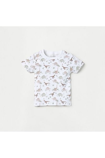 Juniors All-Over Dinosaur Print T-shirt and Pyjama Set