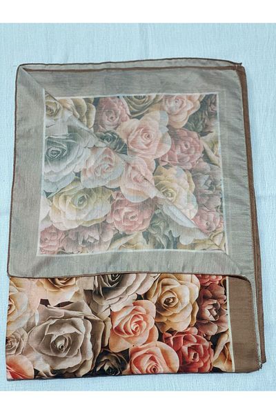 Shawl Passion Retro Pattern Poly Milk Coffee Shawl