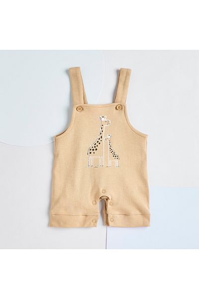 Juniors Safari Print T-shirt and Dungaree Set