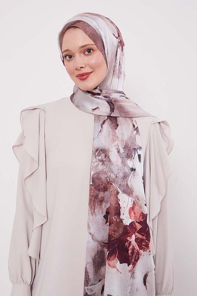 Levidor Abstract Flower Pattern Indian Silk Shawl