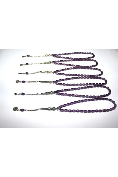 Lio20 Onyx Stone 6-Piece Glass Prayer Beads Set - Gift Accessory & Bujiteri & Purple