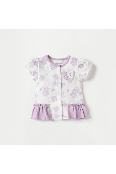 Juniors Floral Print Top and Shorts Set