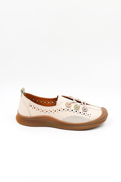 Venüs Women's Genuine Leather Casual Shoes Vn13512Y Beige