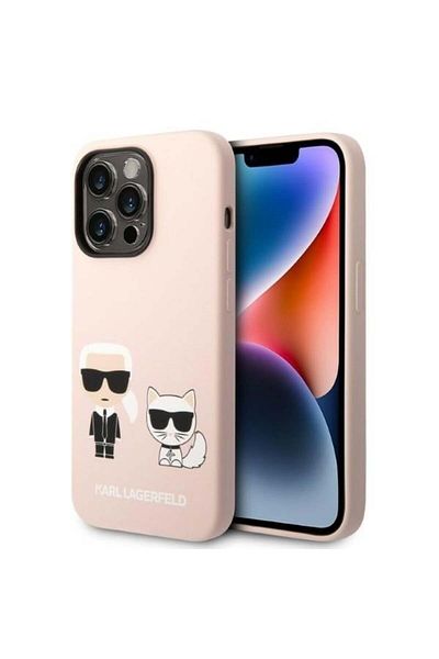 Karl Lagerfeld Carcasă pentru iPhone 14 Pro Max Karl Lagerfeld Designer MagSafe Magnetic Premium Silicon Elegant Roz