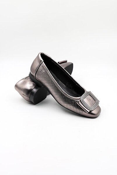 Venüs Women's Genuine Leather Daily Stylish Ballerinas Vn11103 Platinum