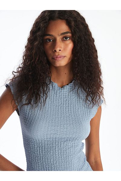 LC Waikiki New Season Stand Collar Textured Women's Body - S5R260Z8