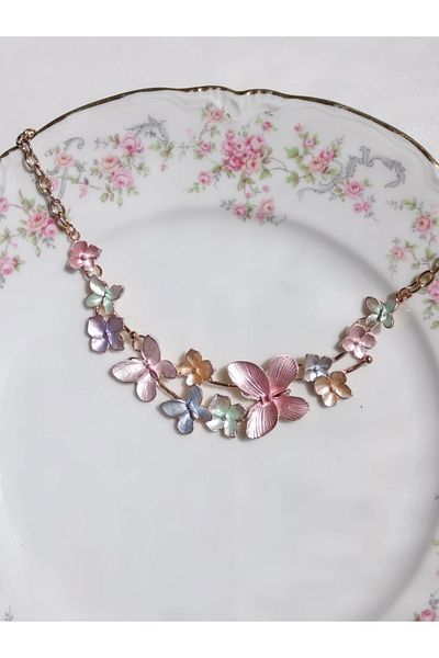 Reorah Collection Pastel Butterfly Blooming Necklace