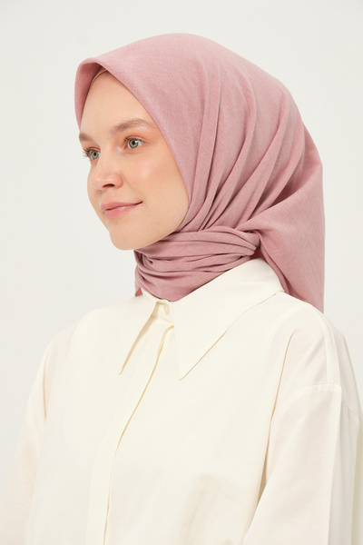 Madame Polo Poly Coton Square Scarf Powder Cotton Breathable Fabric