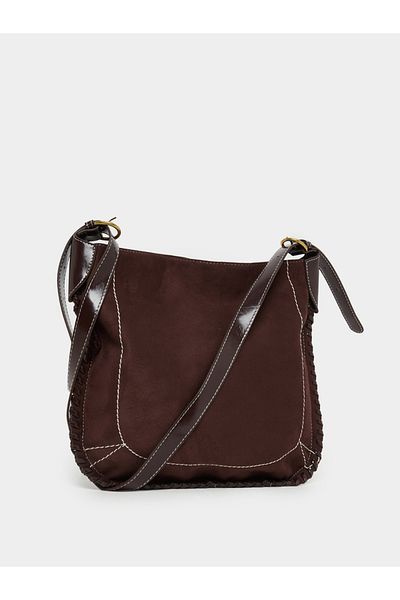 Styli Contrast Stitch Detail Shoulder Bag with Adjustable Handle