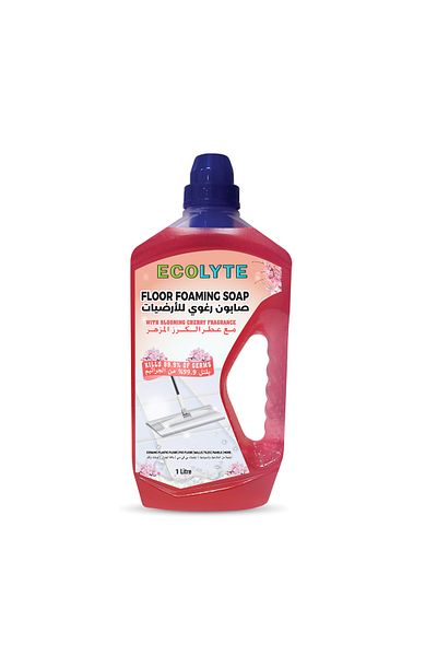 ECOLYTE+ Premium Floor Foaming Soap - Effortless Sparkle and Shine, Clean foams - (Blooming Cherry, 1 Liter)