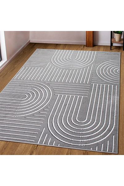 LUNA HOME Lysandra rug with Scandinavian Boho look gray 160x230 cm