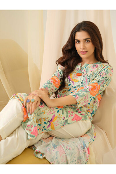DW By Styli Floral Printed Straight Kurta