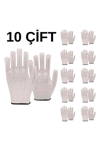 NETMAR Ham Örgü Eldiven Örme İş Eldiveni 10 ÇİFT