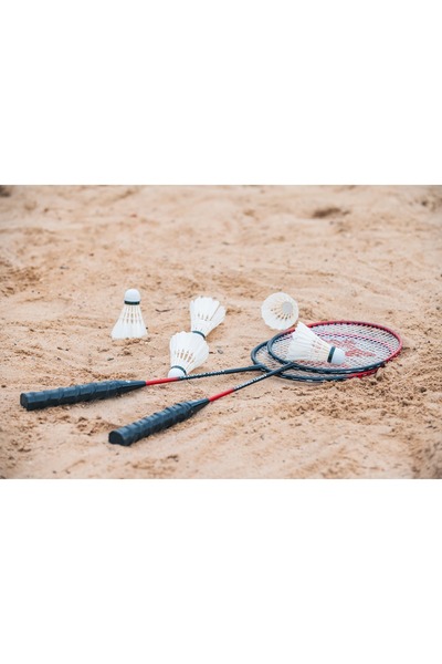 Longfield Games Set of 6 white plastic badminton shuttlecocks