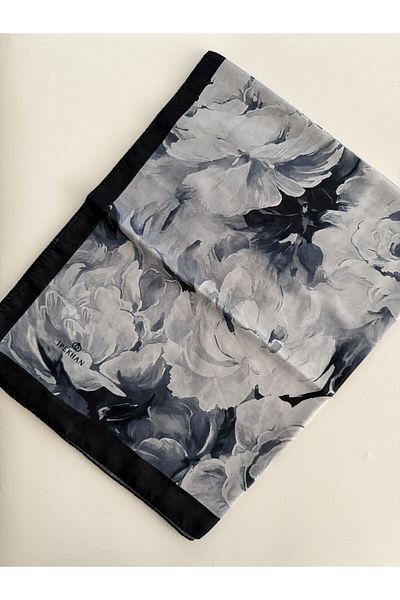 İpekhan Peony Pattern Thin Cotton Shawl
