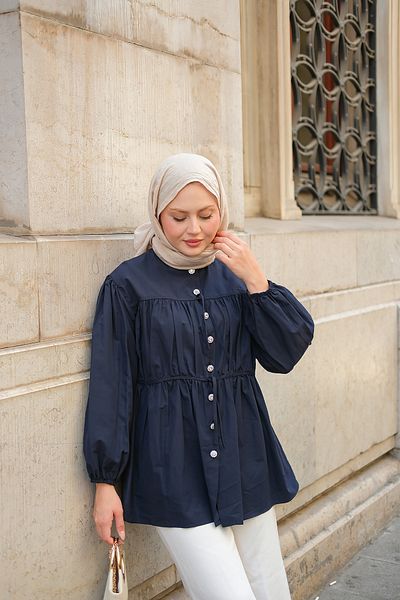 LOCCO Women's Stoned Tunic Navy Blue