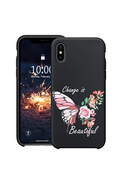 bestcase Λεπτή θήκη σιλικόνης ® για Apple iPhone XS / iPhone X, Η αλλαγή είναι όμορφη, 1396521 B 1853