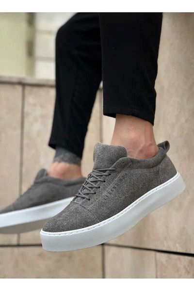 WEBORN Men's Lace-Up Skin Leather Classic Shoes Casual Sports Stylish Flat Sole Comfortable Sneaker