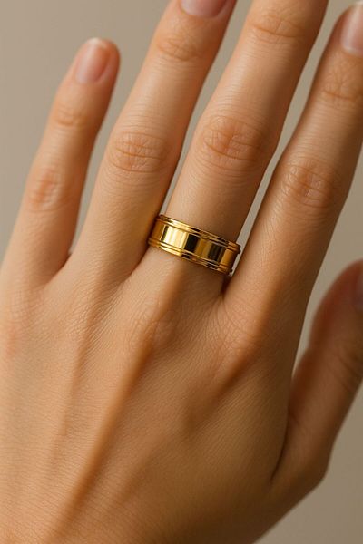 BY YASİN TOPÇU Solstice Wide Steel Ring(17 Sizes)