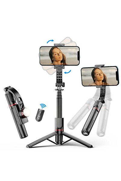 Techsuit Stick selfie cu trepied și telecomandă, 70 cm - (L19s) - Negru