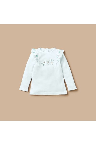 Juniors Flower Applique Top and Printed Pyjama Set