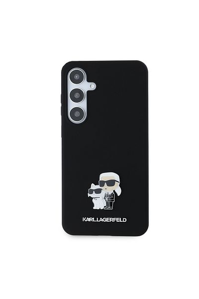 Karl Lagerfeld Case for Samsung Galaxy S24 Plus - Karl Lagerfeld Premium Silicone - Karl&Choupette Metal Pin