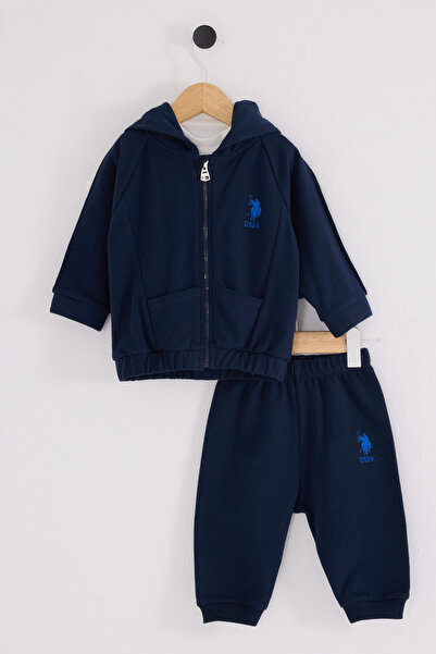 U.S. Polo Assn. Lisanslı Erkek Bebek Alt Üst 3 Parça Takım