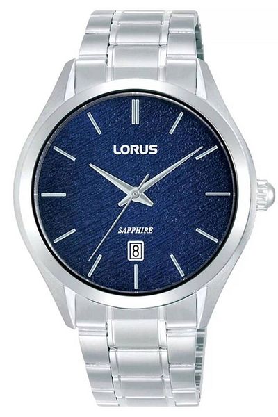 Lorus Rh965Rx9 Quartz Steel Gray Navy Blue Dial Sapphire Glass 40 mm Men's Wrist Watch