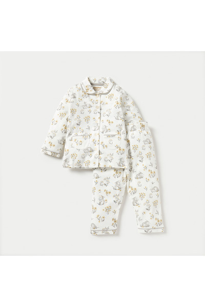 giggles All-Over Bunny Print Shirt and Elasticated Pyjama Set
