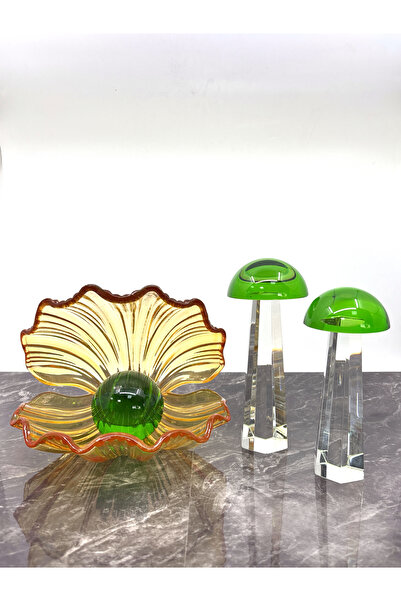 Armağan CAM DEKORASYON ÜRÜNÜ İSTİRİDYE VE MANTAR 2Lİ SETİ