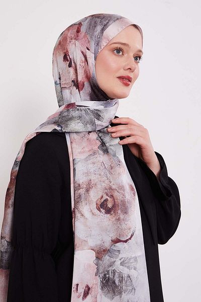 Levidor Abstract Flower Pattern Indian Silk Shawl