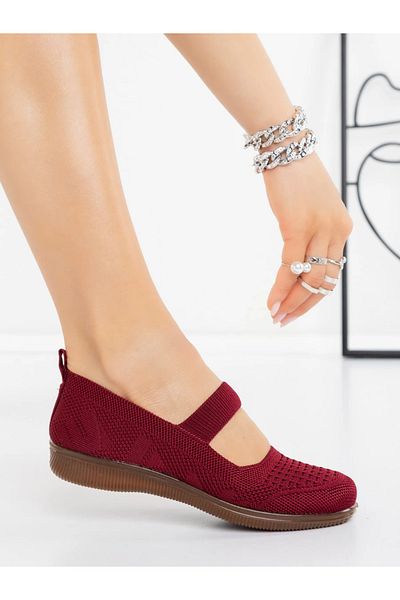 mei Women's Ballerinas 5YA8 Burgundy