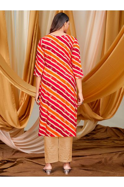 DW By Styli Printed Round Neck Straight Kurta