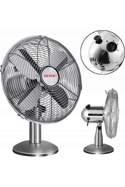 Azaris Ventilator de podea WIATRAK puternic 40W cu circulație mare, cromat, METAL