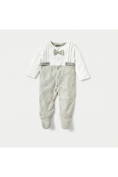 giggles بدلة نوم منقوشة بأكمام طويلة وأقدام مغلقة