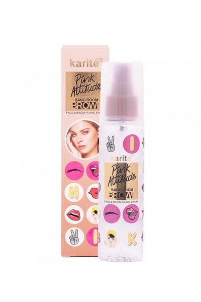 KARİTE Makeup Setting Spray, Face and Eyebrows, Karite, Pink Attitude, 120 ml