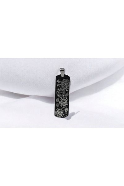 CEZY Prayer Titanium Plated Rectangular Steel Necklace Bringing Elegance with Spirituality Accessory
