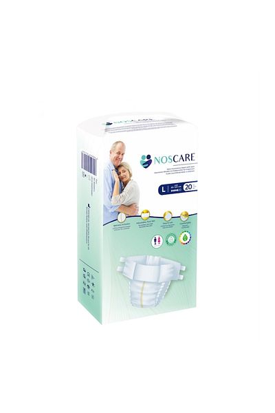 NOSCAR Adult Diapers for Incontinence, NOS CARE, Size L, 20 Pieces